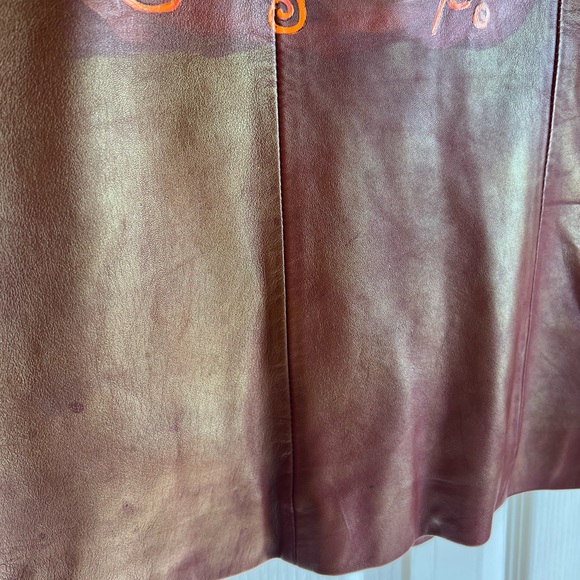 Cowboy up Rodeo Leather jacket with one of a kind Custom art - Picture 2 of 5